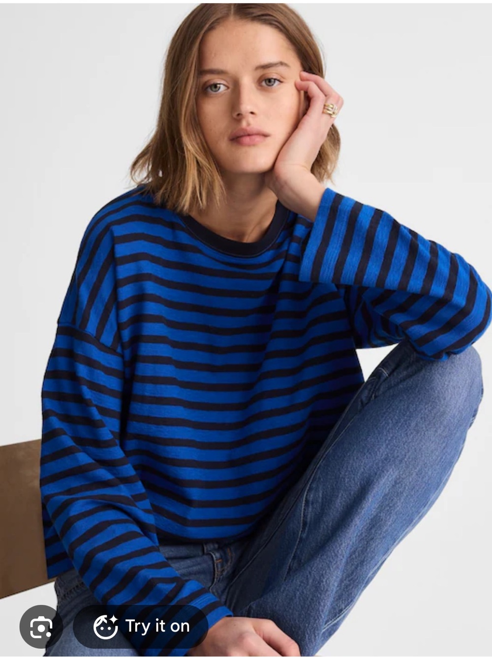Madewell Easy Crewneck Long-Sleeve Tee in Sunday Slub